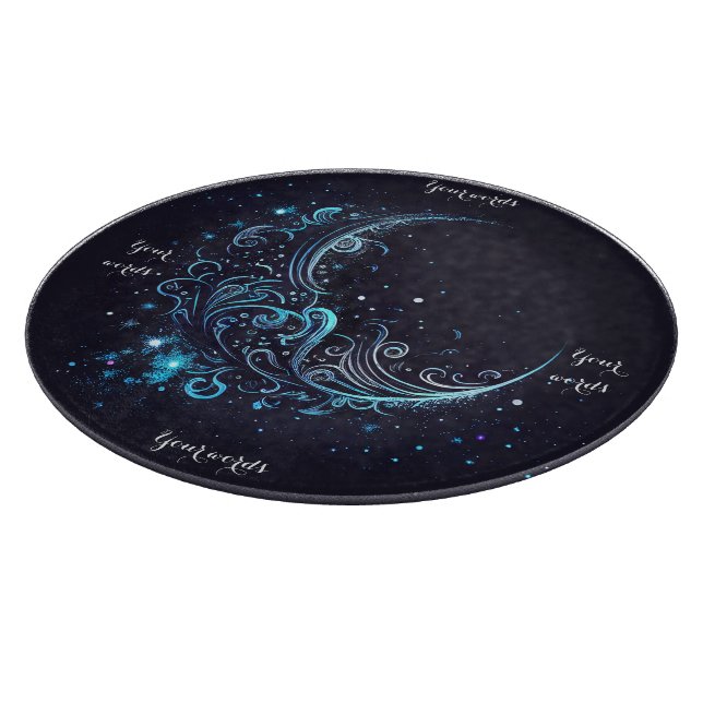 Create Your Own Mystical Blue & Silver Moon Altar  Cutting Board (Corner)