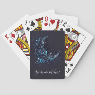Create Your Own Mystical Blue & Silver Moon Playing Cards