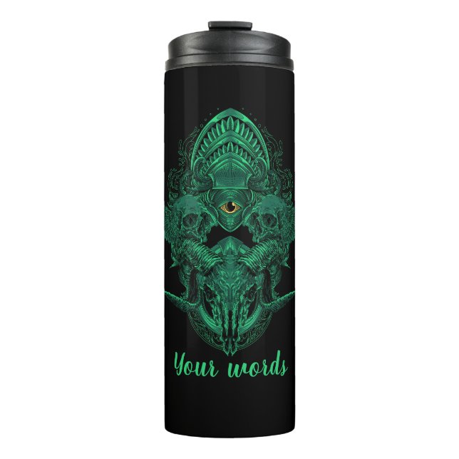 Create Your Own Mystical Goat Skull Thermal Tumbler (Front)
