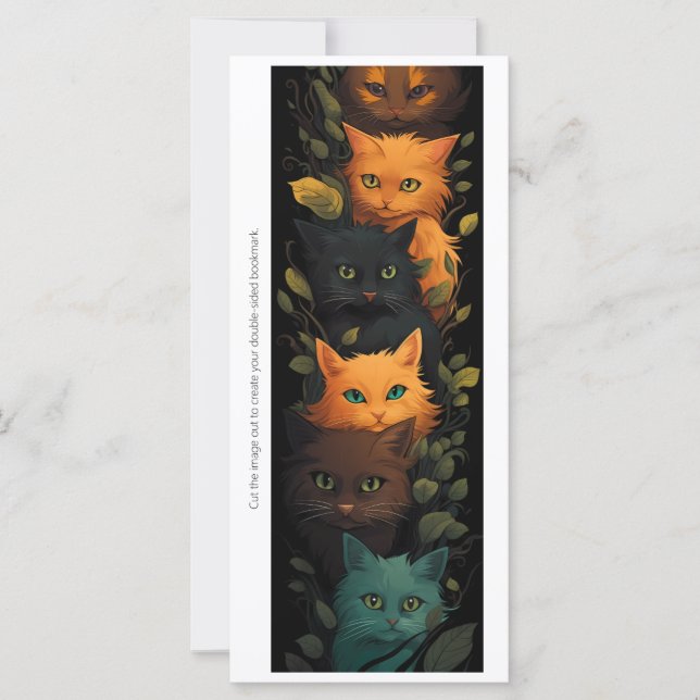 Create Your Own Mystical Kittens Bookmark Card (Front)
