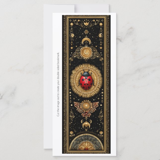 Create Your Own Mystical Ladybug Bookmark Card (Front)