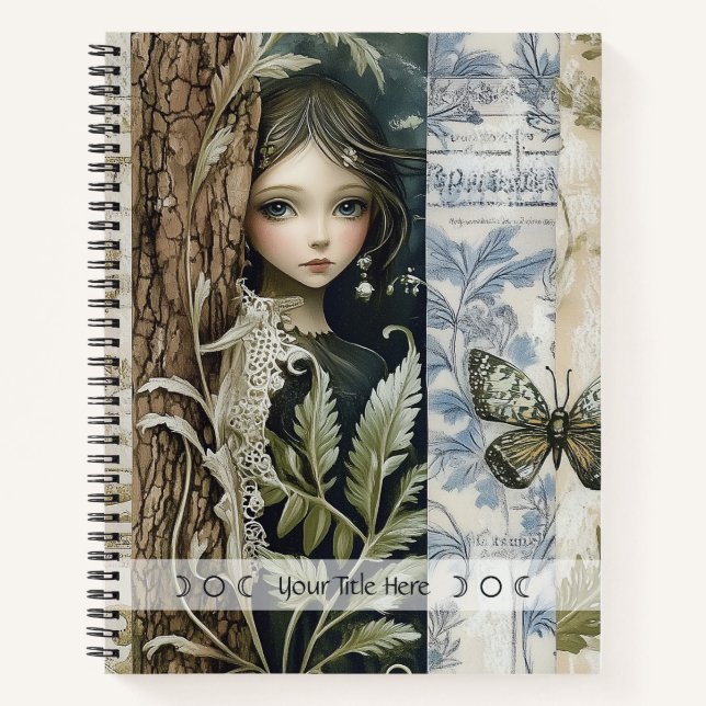 Create Your Own Mystical Maiden Botanical Notebook (Front)