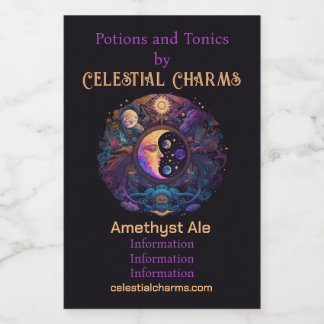 Create Your Own Mystical Man in Moon Wine Label