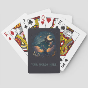 Create Your Own Mystical Midnight Black Cat Playing Cards