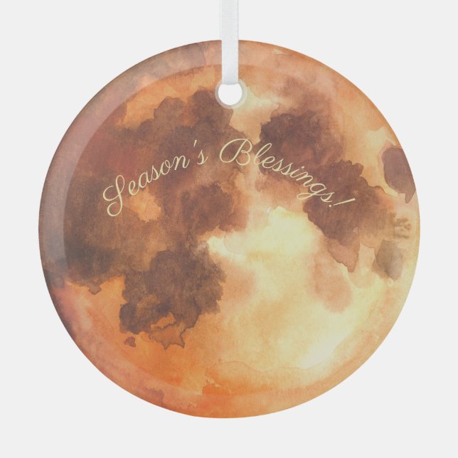 Create Your Own Mystical Orange Moon Glass Tree Decoration (Front)