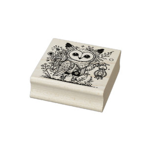Create Your Own Mystical Owl Adventurer Rubber Stamp