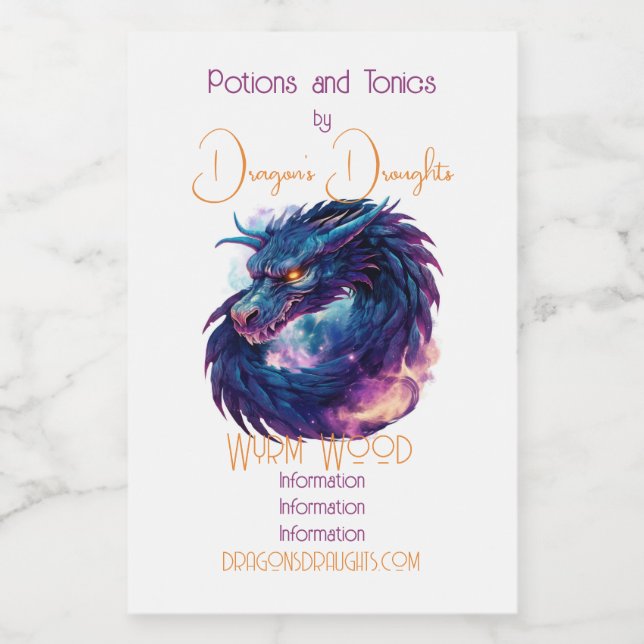 Create Your Own Mystical Purple Dragon Food Label (Single Label)