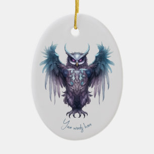 Create Your Own Mystical Purple Owl Ceramic Tree Decoration