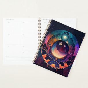 Create Your Own Mystical Rainbow Crescent Moon Planner