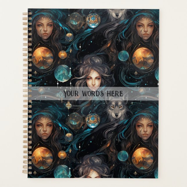 Create Your Own Mystical Seer Wolf Familiar Planner (Front)
