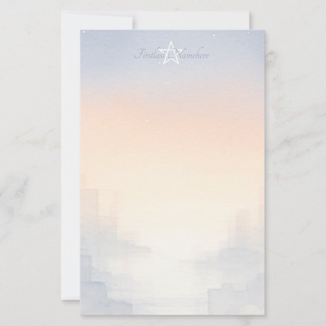 Create Your Own Mystical Sunset Landscape Stationery (Front)