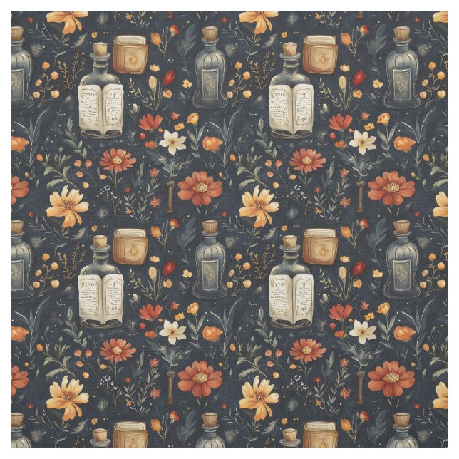 Create Your Own Mystical Wildflowers Apothecary Fabric (Swatch)