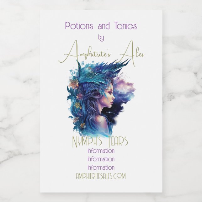 Create Your Own Mythical Amphitrite Nymph Food Label (Single Label)