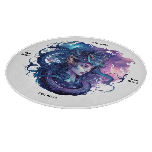 Create Your Own Mythical Medusa Gorgon Cutting Board (Corner)