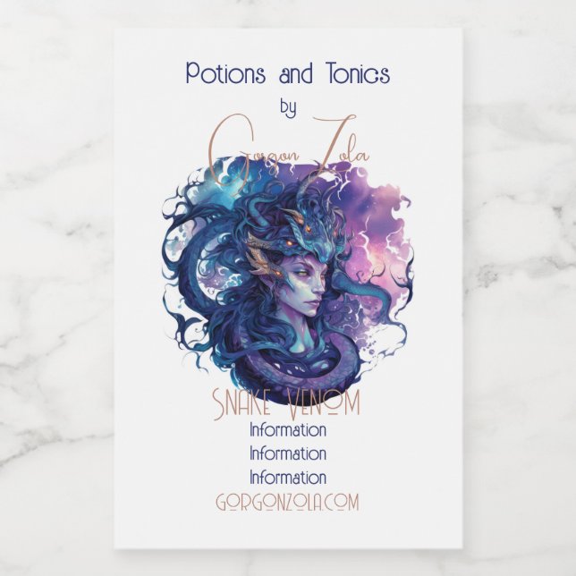 Create Your Own Mythical Medusa Gorgon Food Label (Single Label)