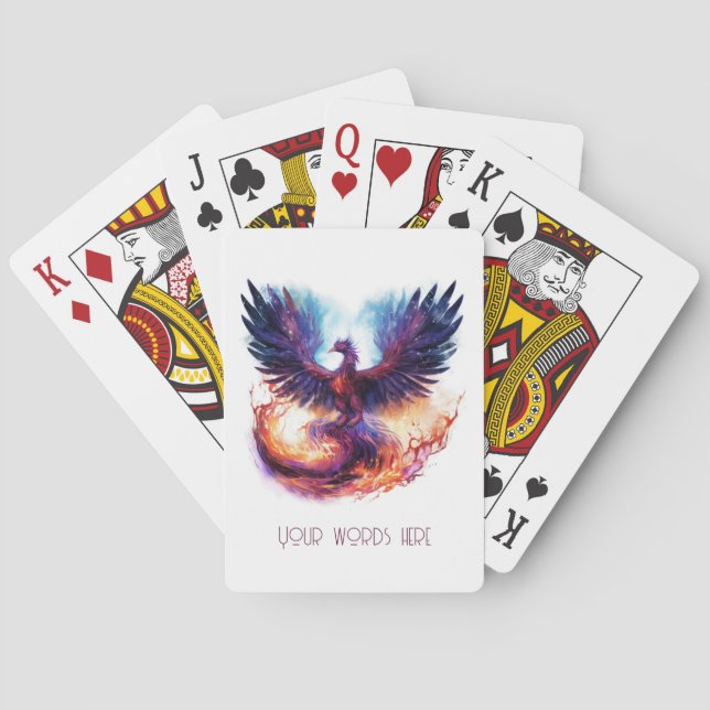 Create Your Own Mythical Phoenix Firebird Playing Cards (Back)