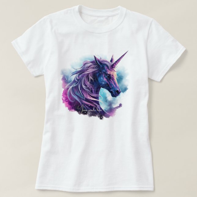 Create Your Own Mythical Purple Unicorn T-Shirt (Design Front)