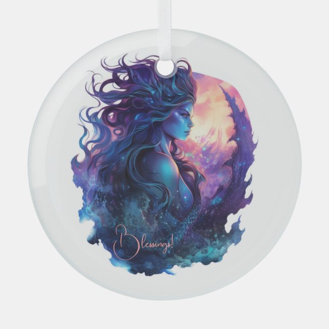 Create Your Own Mythical Siren Mermaid Glass Tree Decoration (Front)