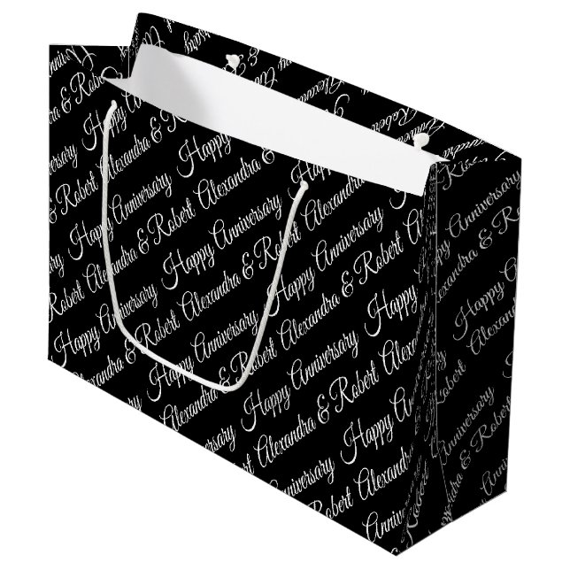 Create Your Own Name Anniversary Large Gift Bag (Front Angled)