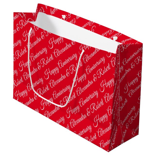 Create Your Own Name Anniversary  Large Gift Bag (Front Angled)