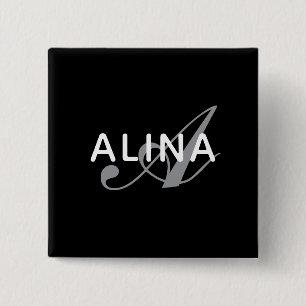Create Your Own Name Monogram 2''Scratch Resistant 15 Cm Square Badge