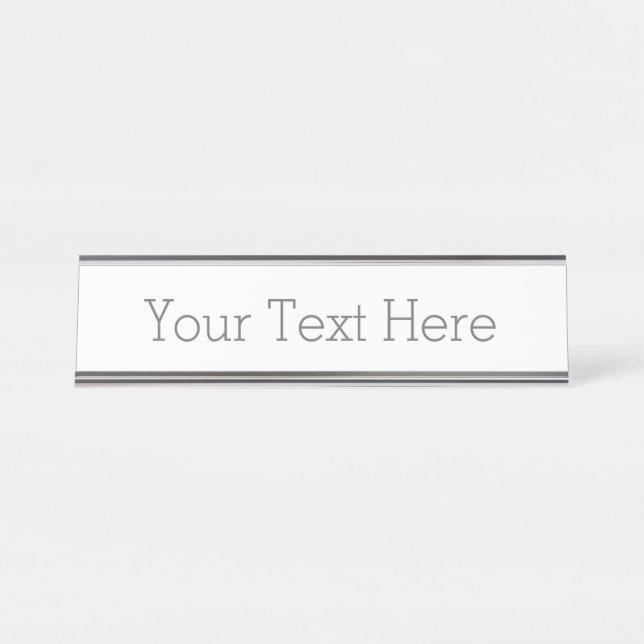 Desk Name Plate, Standard (5.1 cm x 20.3 cm), Silver (Front)
