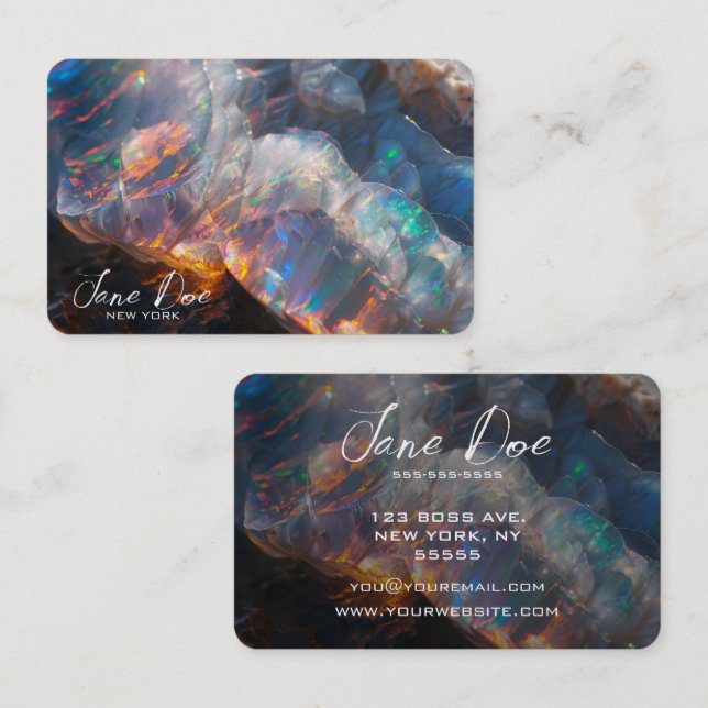 Create Your Own Natural Opal Business Card (Front/Back)