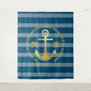 Create Your Own Nautical Anchor Heart Coastal Logo Tapestry