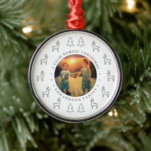 Create your own nordic family photo christmas metal tree decoration
