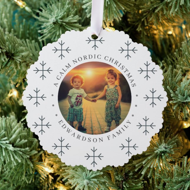 Create your own nordic family photo christmas tree decoration card (Insitu (Tree))