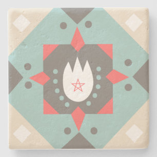 Create Your Own Nordic Style Floral Winter Yule Stone Coaster