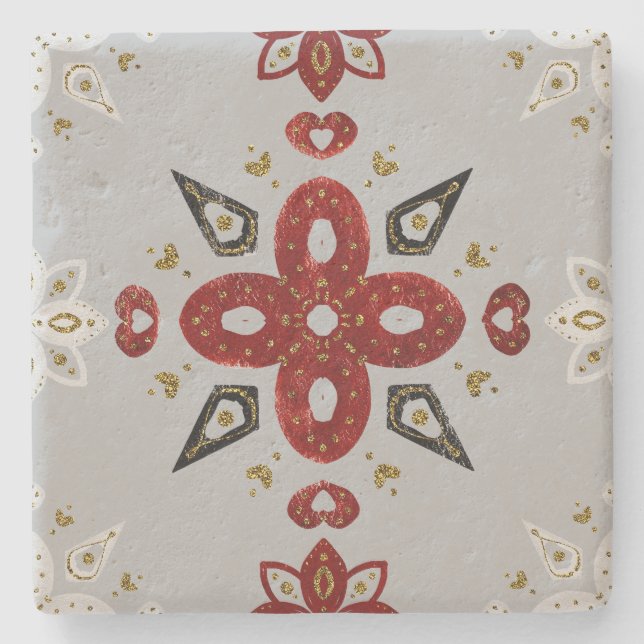 Create Your Own Nordic Style Ornamental Yule Stone Coaster (Front)