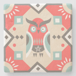 Create Your Own Nordic Style Winter Owl Yule Stone Coaster
