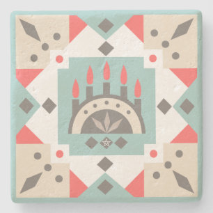 Create Your Own Nordic Style Winter Yule Candles Stone Coaster