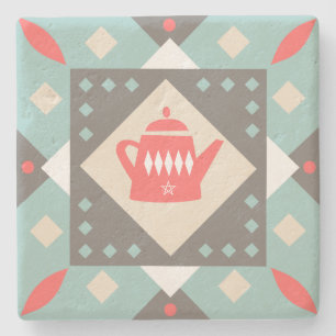 Create Your Own Nordic Style Winter Yule Tea Pot Stone Coaster
