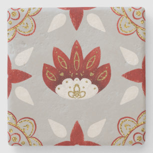 Create Your Own Nordic Style Yule Flowers Stone Coaster