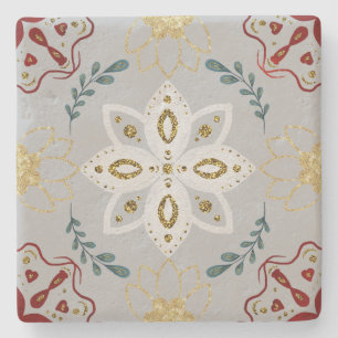 Create Your Own Nordic Style Yule Snowflake Flower Stone Coaster