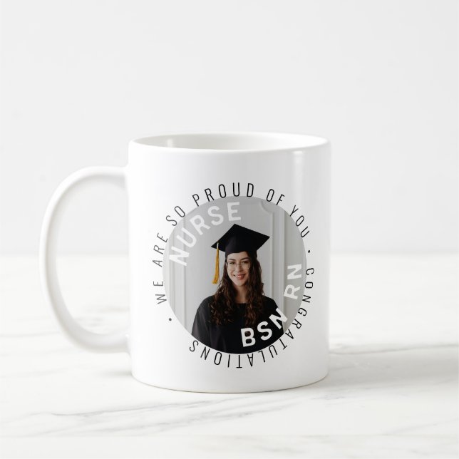 create your own nurse graduate BSN RN photo Coffee Mug (Left)