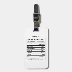 Create your own nutritional facts Fathers day Luggage Tag