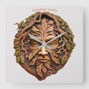 Create Your Own Oak Tree Forest Lord Square Wall Clock