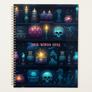 Create Your Own Occult Candles & Skulls Blue Planner