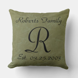 Create Your Own Olive Faux Leather Monogram Cushion