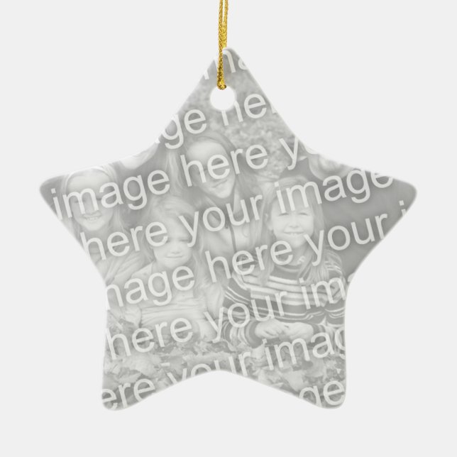 Create Your Own One-Sided Star Photo Keepsake Ceramic Tree Decoration (Front)