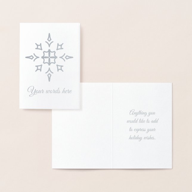 Create Your Own Open Silver Foil Snowflake Card (Display)