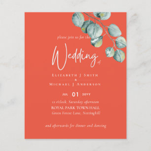 Create Your Own ORANGE Eucalyptus Wedding Flyer
