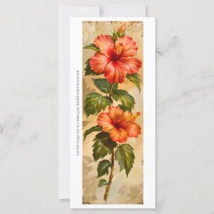 Create Your Own Orange Hibiscus Bookmark Card