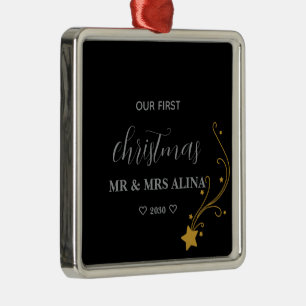 Create Your Own Our First Christmas Married Metal Tree Decoration