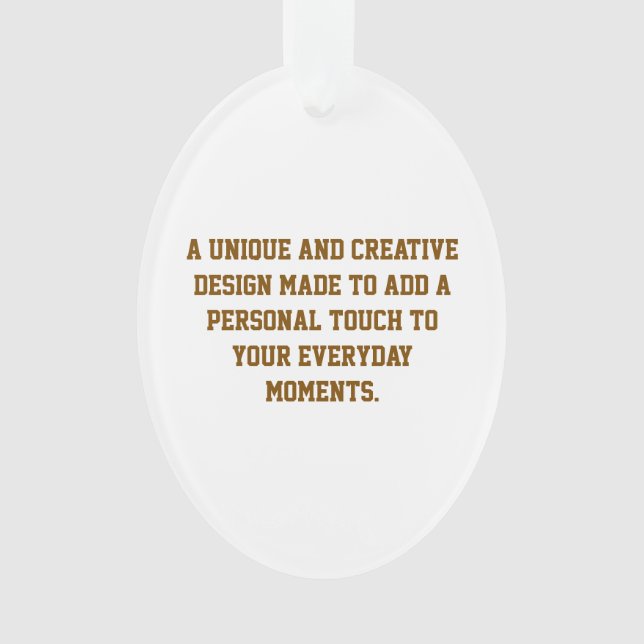 Create Your Own Oval Acrylic Ornament (Front)