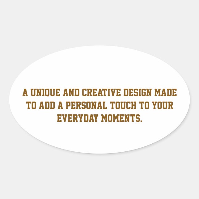 Create Your Own Oval Sticker (Front)
