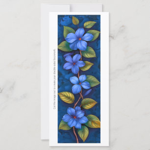 Create Your Own Painted Blue Flowers Bookmark Card